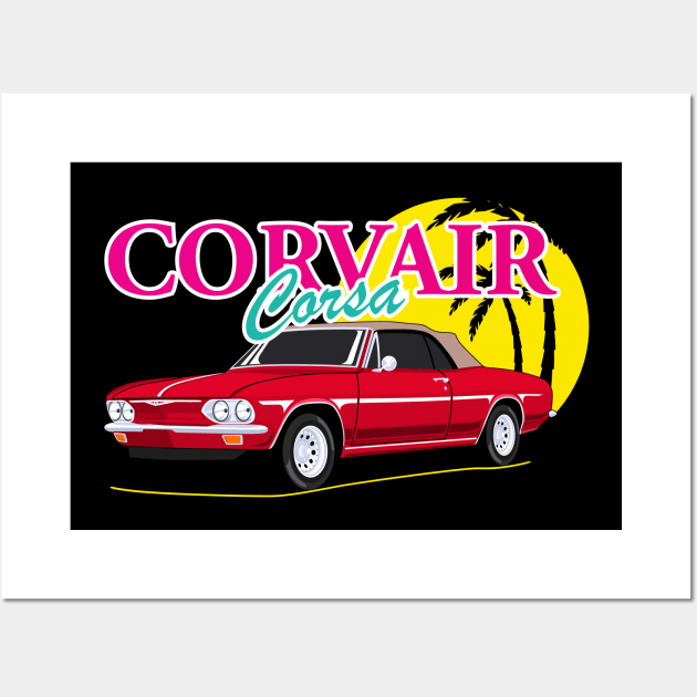 Corvair Corsa Classic American Wall Art by masjestudio